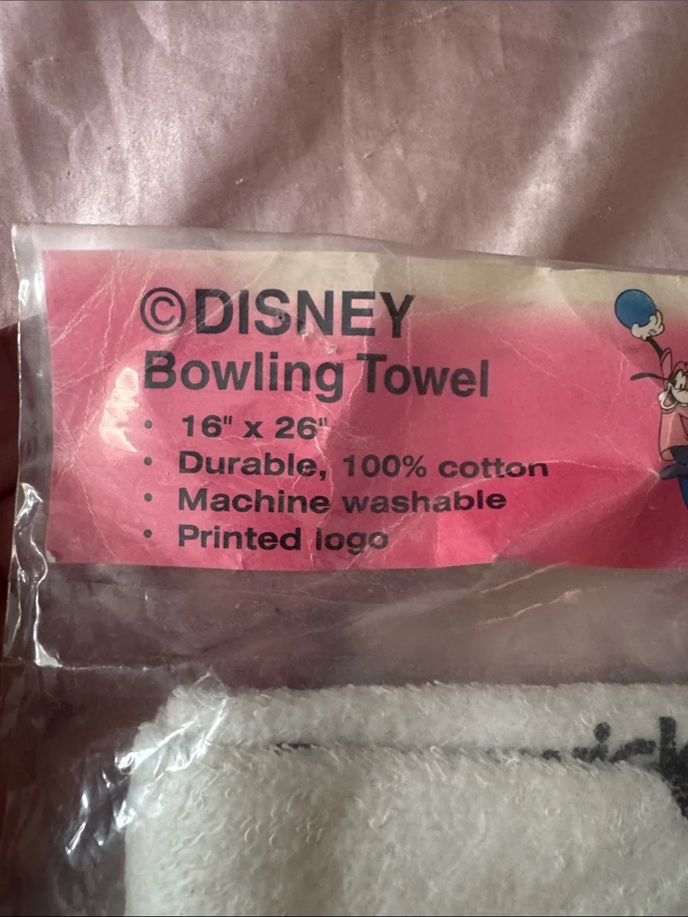 VTG Disney Brunswick Goofy Bowling Towel New Sealed Deadstock Rare